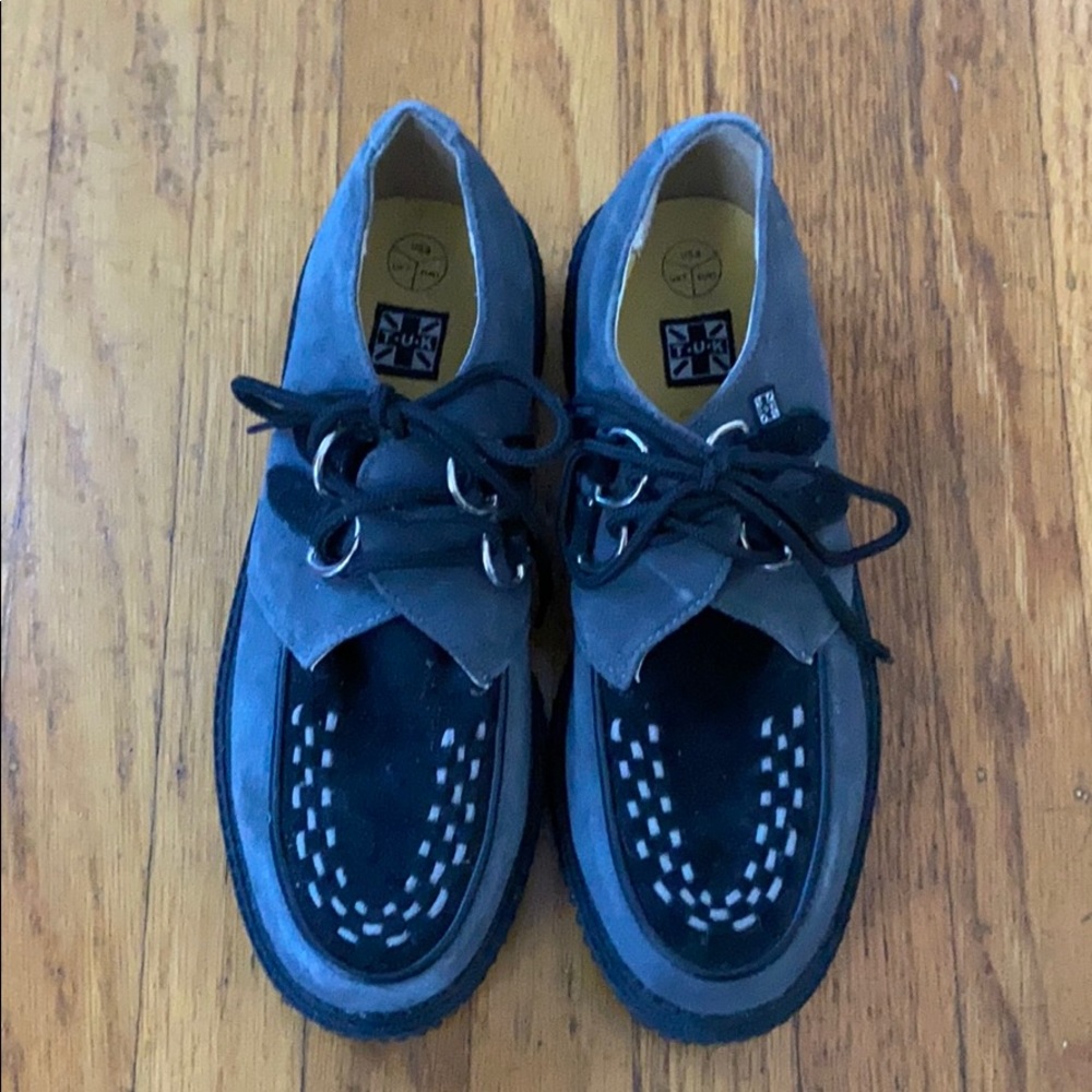 T.U.K grey and black suede creepers